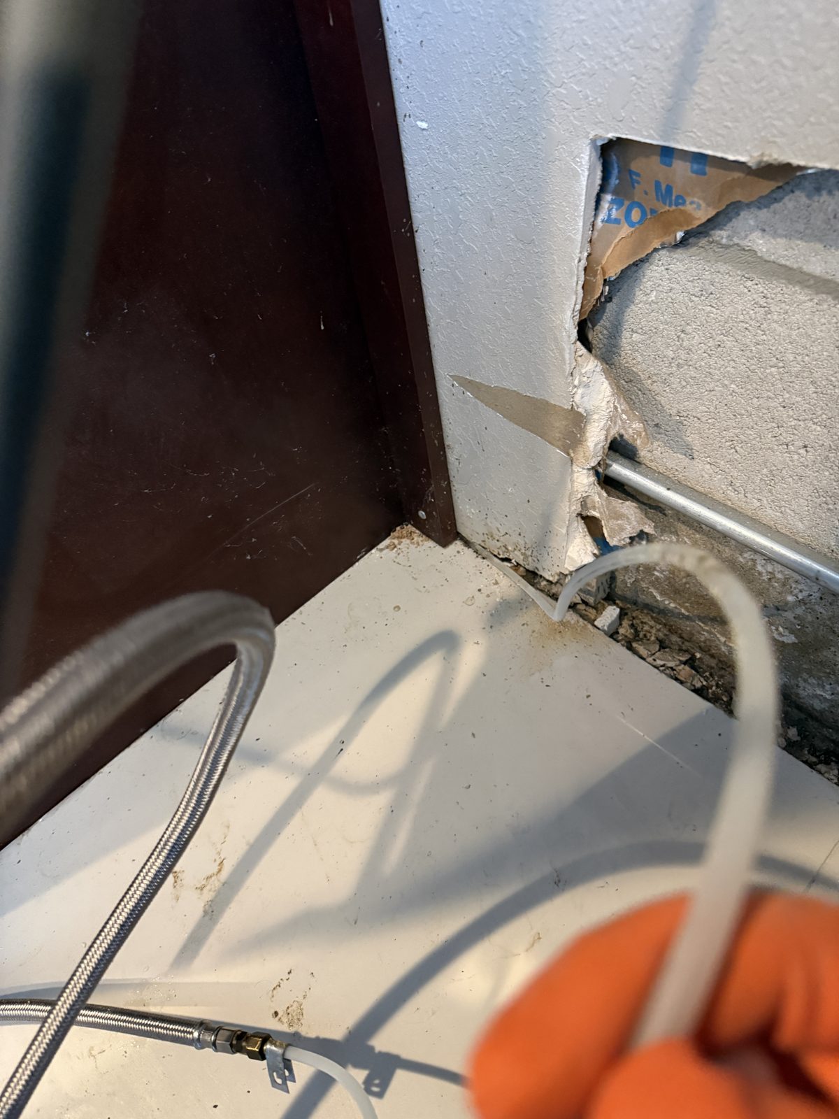 Treating and extracting behind the kitchen counter in a Deerfield Beach home