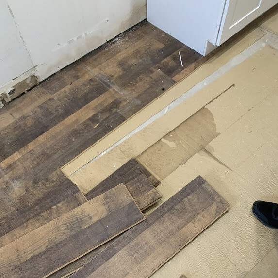 New flooring installed during water damage restoration in Delray Beach