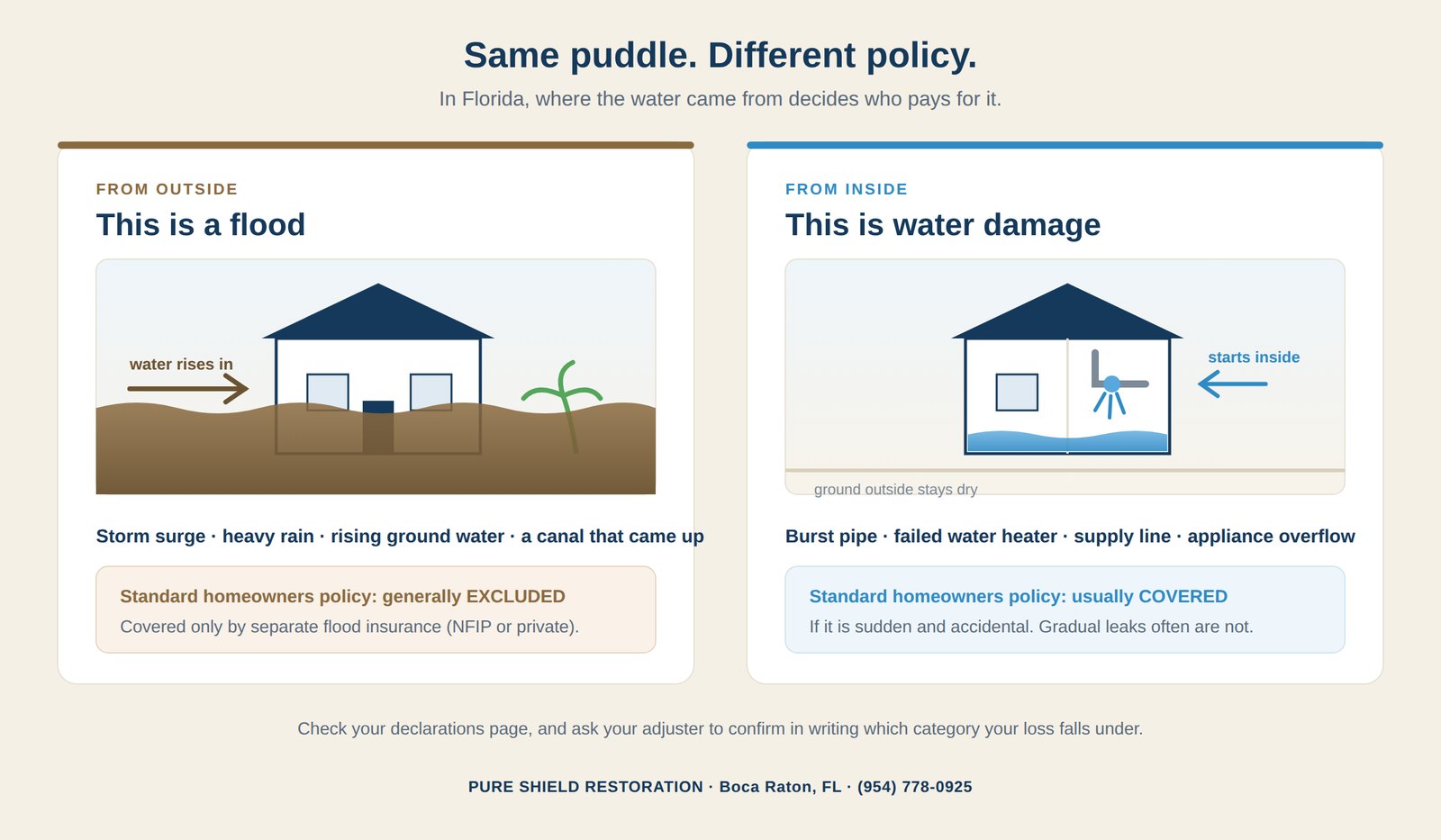 Flood Damage vs. Water Damage in Florida: What Insurance Covers and What It Costs